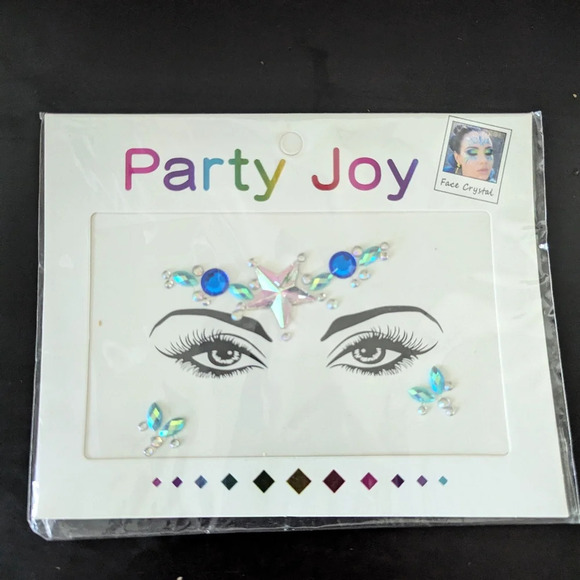3 for 15 Party fantasy face crystal sticker temporary adhesive  rave party - Picture 1 of 6